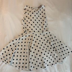 Black & White Polka Dot Girls Dress with Bows